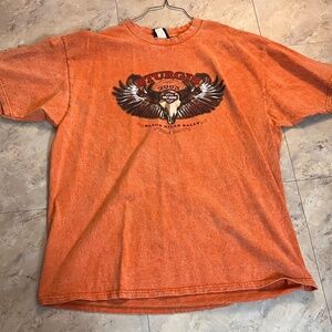 Vintage 2003 Sturgis Harley Davidson Tshirt 2XL Orange Skull Graphics Mens